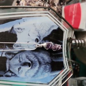 Crystal pendants on sterling  silver  chain